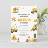 建築車両ダンプトラック掘削機ブルドーズ 招待状 (スタンド正面)