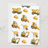 建築車両ダンプトラック掘削機ブルドーズ 招待状 (裏面)