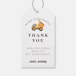 建築車両ダンプトラック誕生日ありがとう ギフトタグ