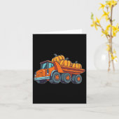 建築車両ハロウィーントラックパンプキンボーイズ カード (黄色い花)