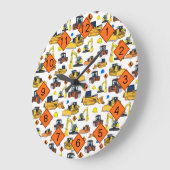 建築車両建築シンボルや象徴パターン ラージ壁時計 (傾斜)