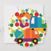 建築車両誕生日サークル招待状 招待状 (裏面)