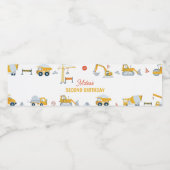 建築車両誕生日水瓶用ラベル ペットボトルラベル (シングルラベル)