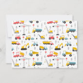 建築車少年フォトバースデーパーティー 招待状 (裏面)