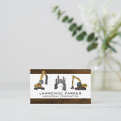 建築車掘削機 |ビルダーロゴ 名刺 (スタンド正面)