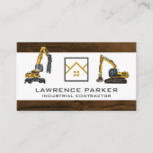 建築車掘削機 | 実在不動産ロゴ 名刺 (正面)