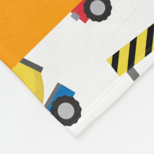 建築車模様の少年パーソナライズされた フリースブランケット (角)