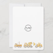 建築車用ディガー誕生日 招待状 (裏面)