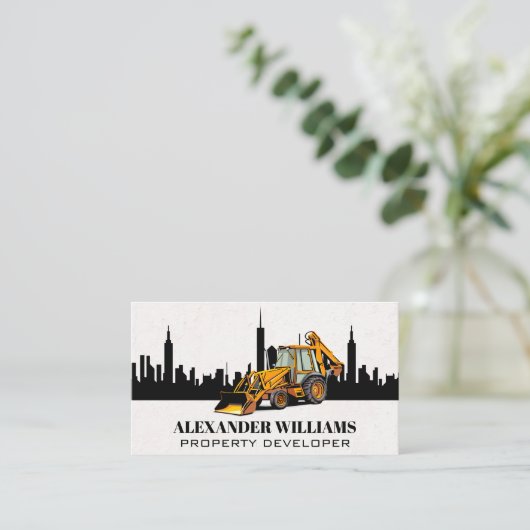 建築車用ブルドーザー | スカイライン 名刺 (スタンド正面)