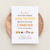 建築車男の子の誕生日パーティーの招待 招待状