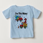 建築車第2期バースデーギフト ベビーTシャツ (正面)