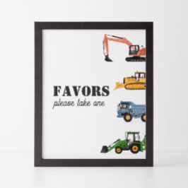 建築車誕生日便利標識 ポスター