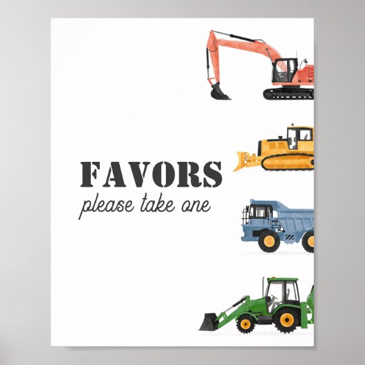 建築車誕生日便利標識 ポスター (正面)