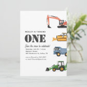 建築車1st誕生日パーティー 招待状 (スタンド正面)