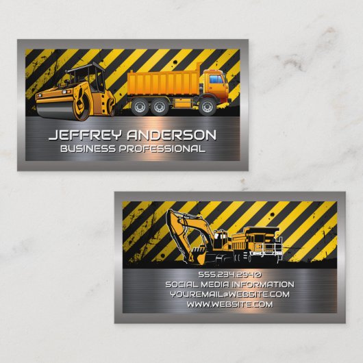 建築車 |メタリック 名刺 (正面/裏面)