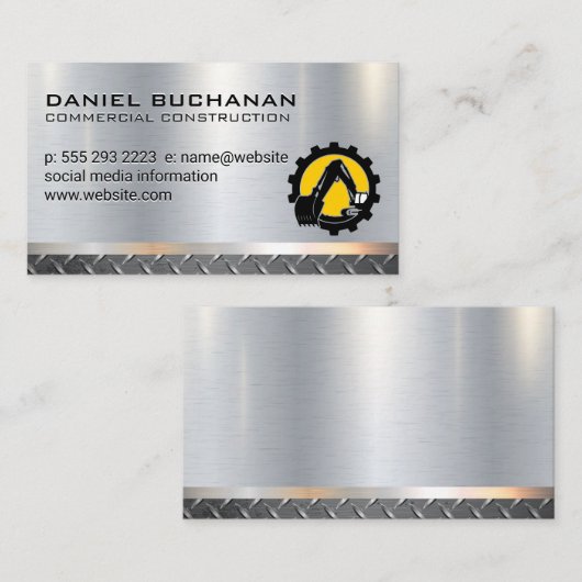 建築車 |重機械ロゴ 名刺 (正面/裏面)
