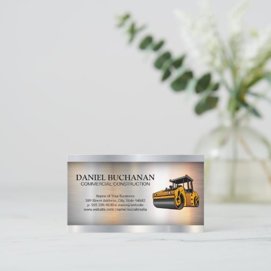 建築車 |金属工業 名刺 (スタンド正面)