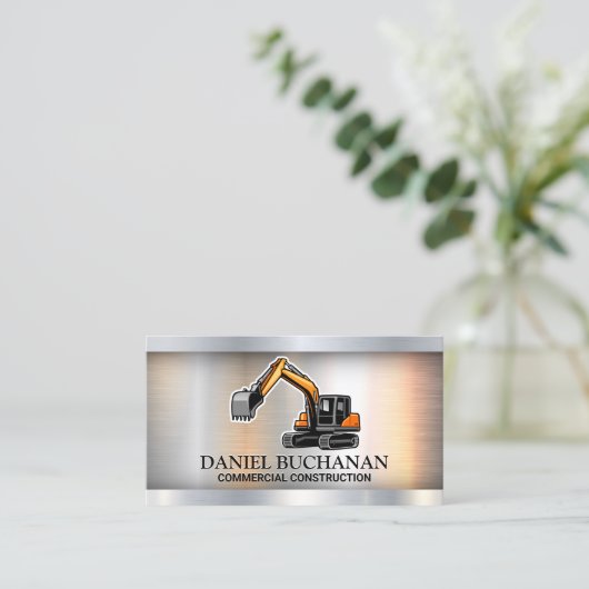 建築車 | 金属工業 名刺 (スタンド正面)