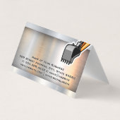 建築車 |金属製の名刺 名刺 (裏面)