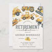 建築退職パーティーお祝い 招待状 (正面)