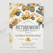 建築退職パーティーお祝い 招待状 (正面/裏面)