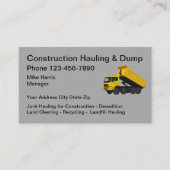 建築運搬ダンプトラック 名刺 (正面)