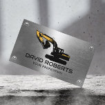 建築重機運転機金属 名刺<br><div class="desc">プロフェッショナル建築ヘビー機器操作者金属名刺。</div>