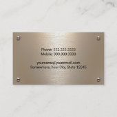 建築重機運転者金モダン属 名刺 (裏面)