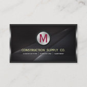 建築金属枠モノグラムブラックメタル 名刺 (正面)
