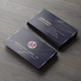 建築金属枠モノグラムブラックメタル 名刺