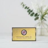 建築金属枠モノグラム金フェイク箔 名刺 (スタンド正面)