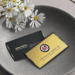 建築金属枠モノグラム金フェイク箔 名刺