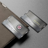 建築金属枠モノグラム銀金属 名刺