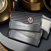 建築金属枠モノグラム銀金属 名刺