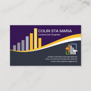 建築鉄スタイリッシュ筋杭土木技術者 名刺