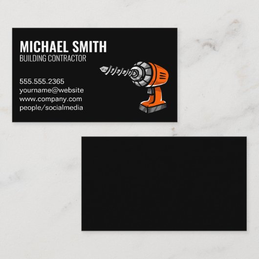 建築電動ドリル 名刺 (正面/裏面)