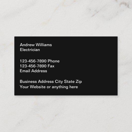 建築電気工事者両面名刺 名刺 (裏面)