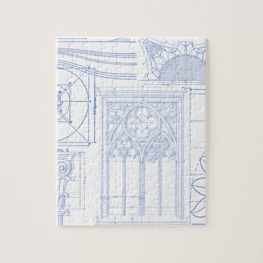 建築青写真 ジグソーパズル (縦)