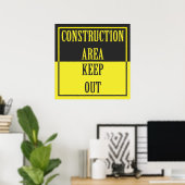 建築領保域 – アウト記号 ポスター (ホームオフィス)