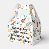 建築黄色トラック車3歳の誕生日 フェイバーボックス (裏面サイド)