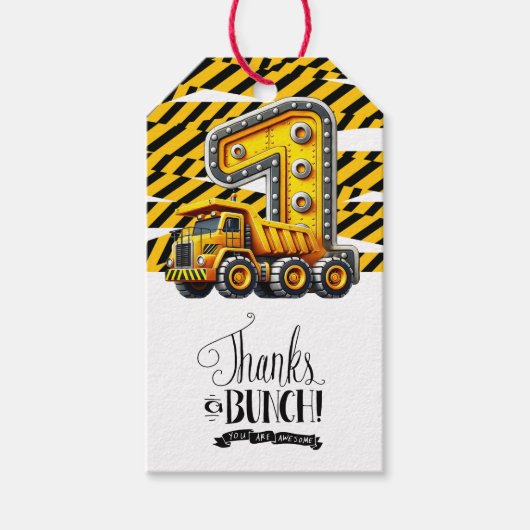 建築1歳の誕生日パーティー ギフトタグ (正面)