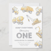 建築1歳の誕生日パーティー 招待状 (正面)