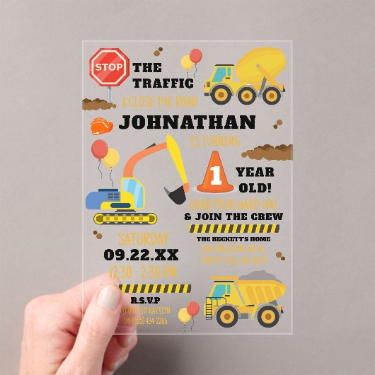 建築1歳 アクリル招待状 (インサイチュ (ポータブル))