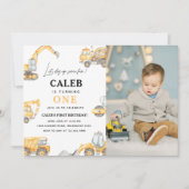 建築1th誕生日フォト招待状 招待状 (正面)