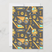 建築2nd誕生日パーティーダンプトラックディガー 招待状 (裏面)