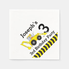 建築3歳の誕生日パーティーキッズ紙ナプキン スタンダードカクテルナプキン