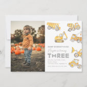 建築3歳の誕生日フォト招待状 招待状 (正面)