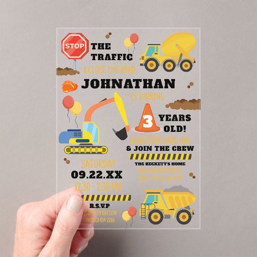 建築3歳 アクリル招待状 (インサイチュ (ポータブル))