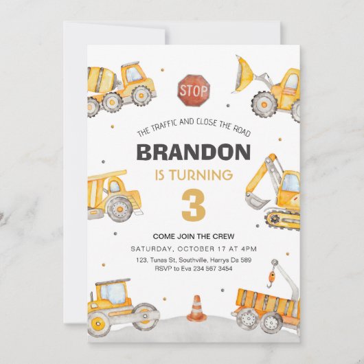 建築3歳 招待状 (正面)