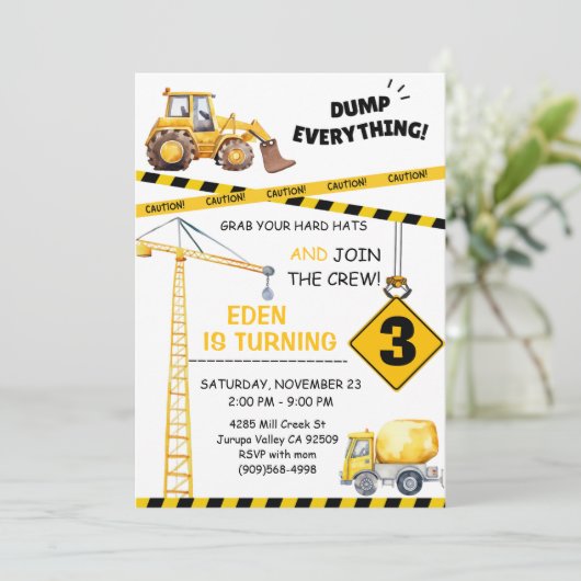 建築3rd誕生日招待状 招待状 (スタンド正面)